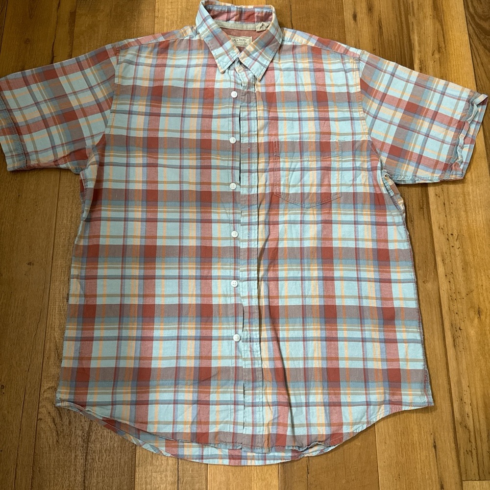 Arrow Blue and Orange Casual Button Down Shirt